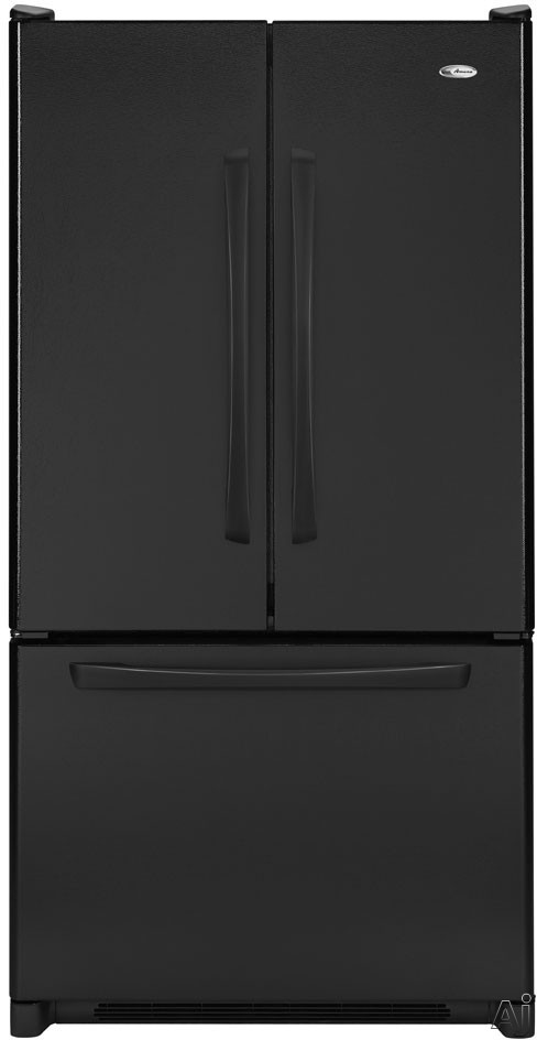 Amana AFD2535DEB 25 Cu. Ft. French Door Bottom-Freezer Refrigerator with EasyFill Internal Water Dispenser: Black