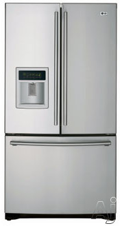 LG LFX21960ST 20.5 Cu. Ft. Counter Depth French Door Refrigerator with External Ice & Water Dispenser and Glide N' Serve Drawer: Stainless Steel