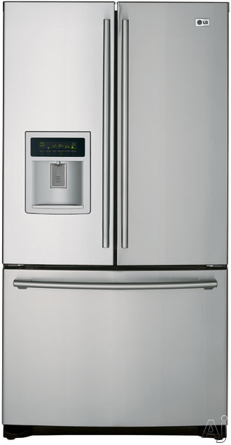 LG LFD25860SB 25 Cu. Ft. French Refrigerator with External Water Dispenser & Tilt-A-Drawer Bottom Freezer: Smooth Black