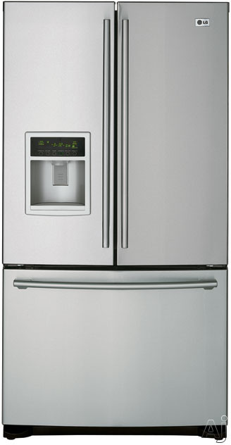 LG LFX25960TT 24.7 Cu. Ft. French Door Refrigerator with External Ice/Water Dispenser & Tilt-A-Drawer Bottom Drawer: Titanium
