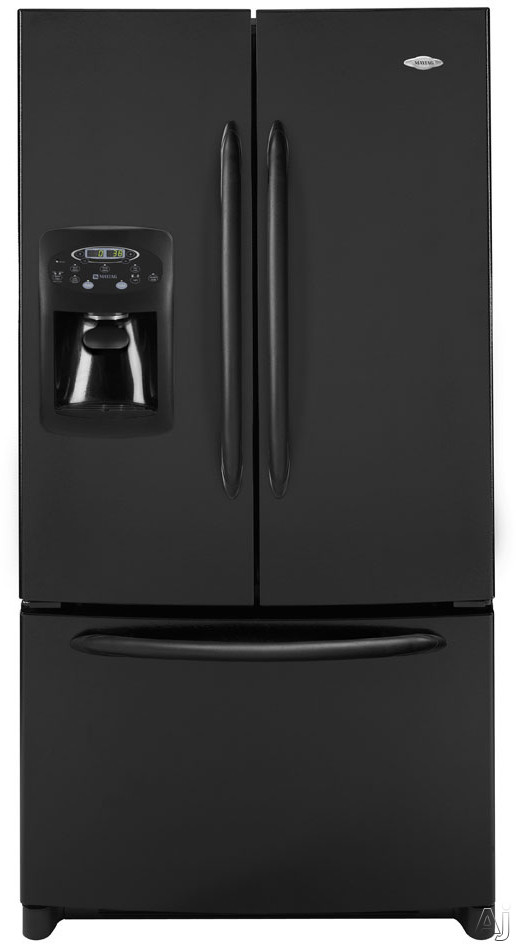 Maytag MFI2568AEB 25 Cu. Ft. French Door Refrigerator with External Ice and Water Dispenser: Black