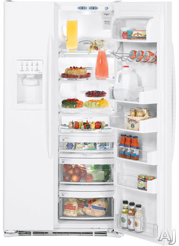 GE Profile PSC25MGSWW 24.6 Cu. Ft. Arctica Side-by-Side Counter-Depth Refrigerator with ClimateKeeper2 System & Integrated Ice System: White